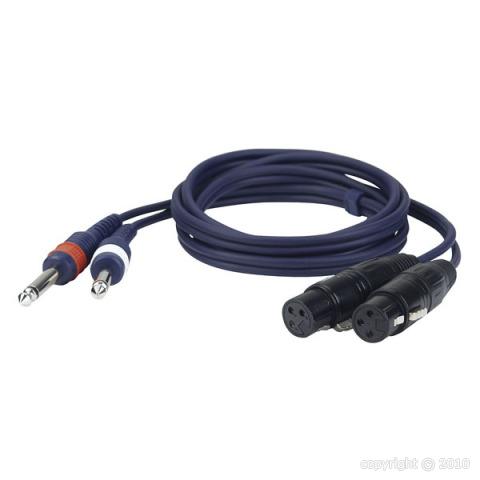 [FL433] DAP Audio - 2x Jack Mono 6,3 > 2x XLR/F 3 p. - Câble 3 m