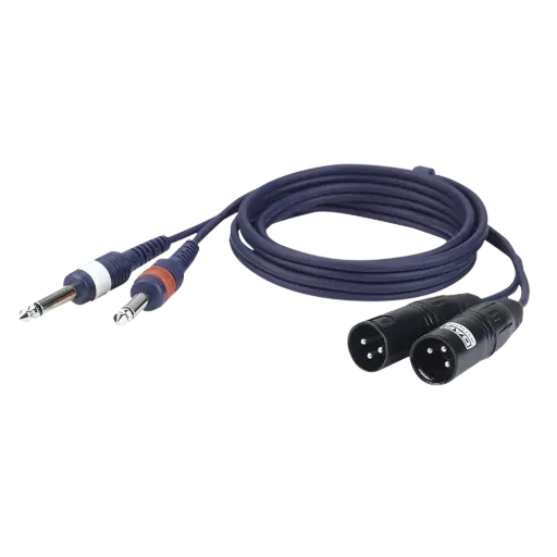 [FL443] DAP Audio - 2x Jack Mono 6,3 > 2x XLR/M 3 p. - Câble 3 m