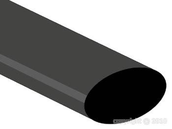 [STB254BK] Gaine thermorétractable - 2/1 -25,4mm - Noir - 120 cm
