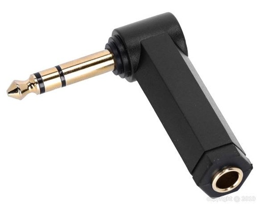 [AK4AJF3JM3A] Jack Stereo Male 6,3mm > Jack Stereo Female 6,3mm - coudé