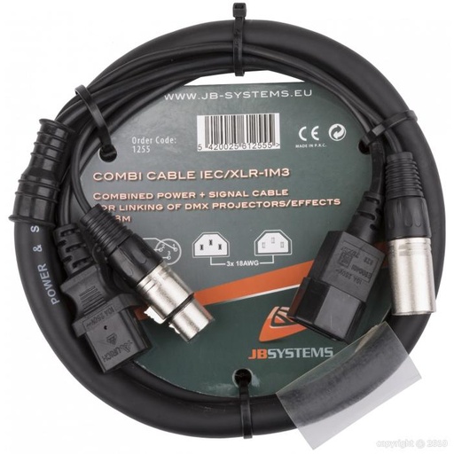 [1255] JB Systems - Combi Cable - DMX - 1,3m