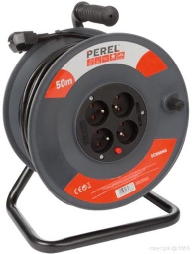 [ECR50N3-PR06] Perel - Enrouleur - 3G1,5mm² - Noir - 50m