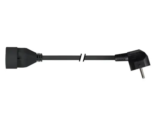 [EC01.5B-90] Perel - Rallonge - 3G1,5mm² - Schuko M/F - Noir - 1,5m
