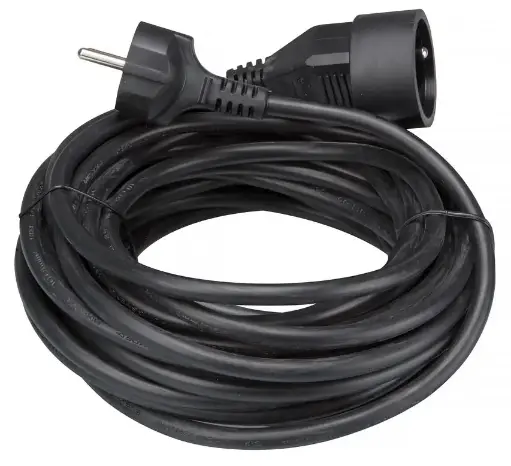 [EC10B] Perel - Rallonge - 3G1,5mm² - Schuko M/F - Noir - 10m