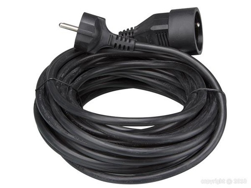 [EC10B-PR06] Perel - Rallonge - 3G1,5mm² - Schuko M/F - Noir - 10m