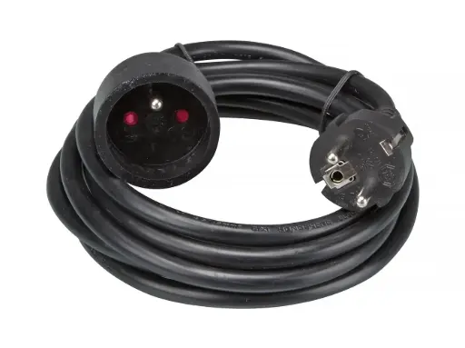 [EC03B] Perel - Rallonge - 3G1,5mm² - Schuko M/F - Noir - 3m