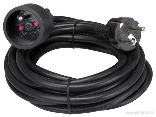 [EC05B-PR06] Perel - Rallonge - 3G1,5mm² - Schuko M/F - Noir - 5m