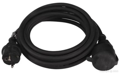 [EC05R15-PR06] Perel - Rallonge - 3G1,5mm² - Schuko M/F - Noir - 5m