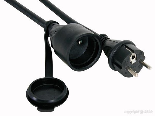 [EC25R25] Perel - Rallonge - 3G2,5mm² - Schuko M/F - Noir - 25m
