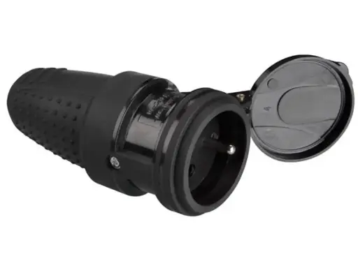 [E390F2] Perel - Schuko Caoutchouc Femelle - 220v/240v