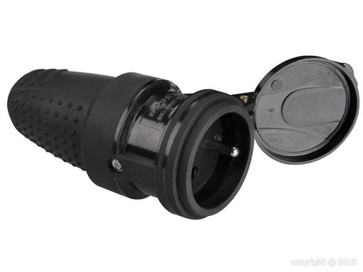 [E390F2] Perel - Schuko Caoutchouc Femelle - 220v/240v