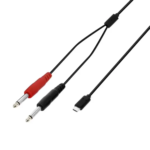 [K3YPPUSBC0150] Adam Hall - Câble 2 x Jack 6.35mm x USB-C - 1,5m