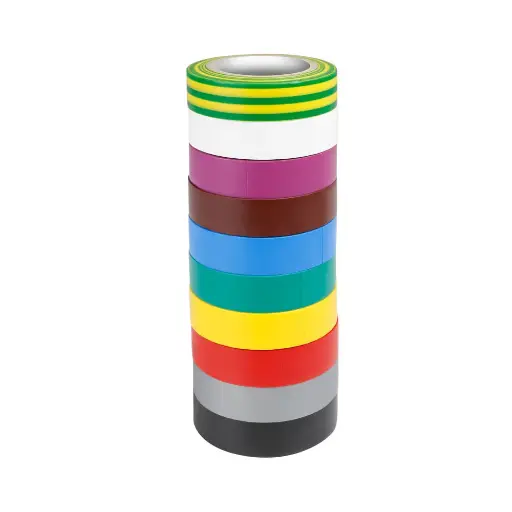 [580813RNB10] Anticor - Electrix 211 - Tape PVC - 15mm x 10m - Lot de 10 couleurs