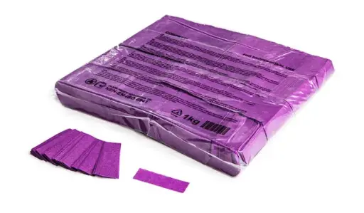 [CON01PR] Magic FX - Confettis papier - 1kg - rectangle 55x17mm - Mauve