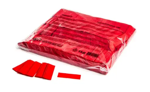 [CON01RD] Magic FX - Confettis papier - 1kg - rectangle 55x17mm - Rouge